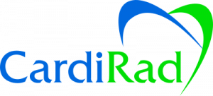 Cardiradin logo, jossa lukee sinisellä cardi ja vihreällä rad