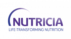 Nutricia Medicalin logo, jossa lukee violetilla tekstillä Nutricia Life transforming nutrition